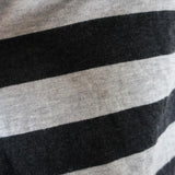 Vince Striped Knit Top Gray Cashmere-Blend Size Medium Short Sleeve Sweater available at CelebrityOwned.com img_5