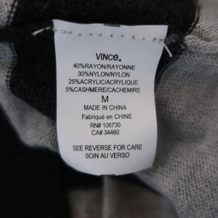 Vince Striped Knit Top Gray Cashmere-Blend Size Medium Short Sleeve Sweater available at CelebrityOwned.com img_8
