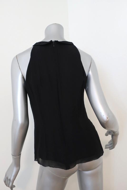 Vince Top Black Tiered Silk Size 8 Sleeveless Blouse available at CelebrityOwned.com img_5