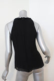Vince Top Black Tiered Silk Size 8 Sleeveless Blouse available at CelebrityOwned.com img_5