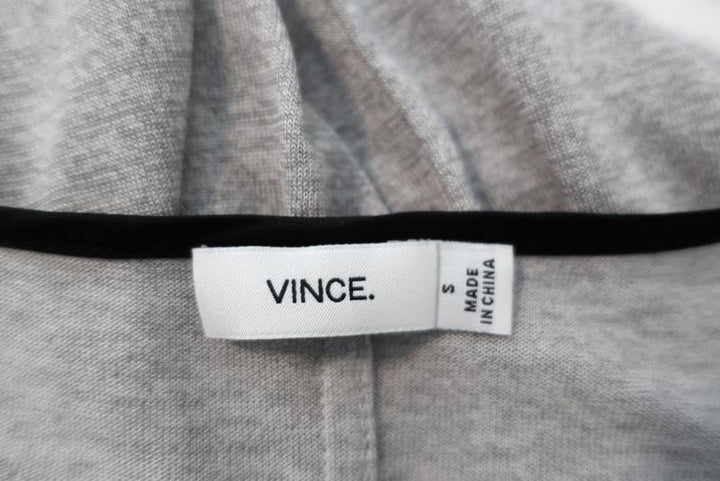 Vince Top Heather Silver Jersey Size Small Contrast-Trim Scoop Neck Tee available at CelebrityOwned.com img_5