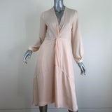 Vince Twist Drape Dress Light Peach Size 4 Long Sleeve V-Neck available at CelebrityOwned.com img_1