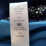 Warm Blouse Blue Printed Chiffon Size Petite/Small Tie-Sleeve Top available at CelebrityOwned.com img_8