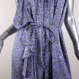 Watson X Watson One Shoulder Dress Purple Leopard Print Ruffled Silk Size 8 available at CelebrityOwned.com img_2