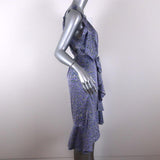 Watson X Watson One Shoulder Dress Purple Leopard Print Ruffled Silk Size 8 available at CelebrityOwned.com img_4