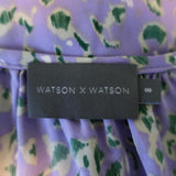 Watson X Watson One Shoulder Dress Purple Leopard Print Ruffled Silk Size 8 available at CelebrityOwned.com img_6