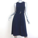 Whistles Midi Dress Navy Crepe US 0 Sleeveless Belted available at CelebrityOwned.com img_1