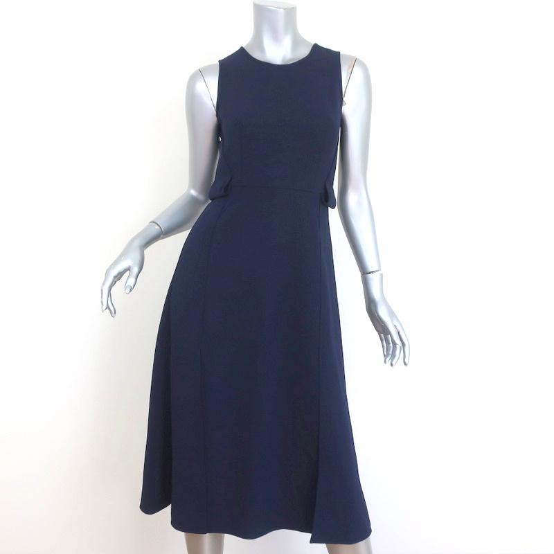 Whistles Midi Dress Navy Crepe US 0 Sleeveless Belted Celebrity Owned Whistles Midi Dress Navy Crepe US 0 Sleeveless Belted Celebrity Owned