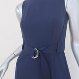 Whistles Midi Dress Navy Crepe US 0 Sleeveless Belted available at CelebrityOwned.com img_4