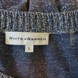 White + Warren Metallic Knit Tee Blue Size Large Short Sleeve Top available at CelebrityOwned.com img_6