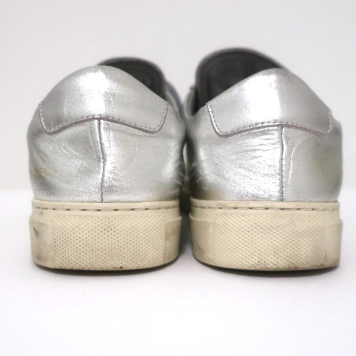 Woman by Common Projects Achilles Low Sneakers Silver Metallic Leather Size 38-img_[image_position} from CelebrityOwned.com