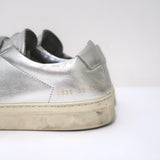 Woman by Common Projects Achilles Low Sneakers Silver Metallic Leather Size 38-img_[image_position} from CelebrityOwned.com