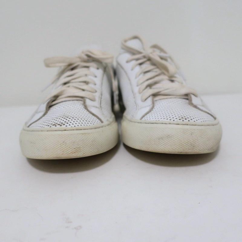 Woman by Common Projects Achilles Low Sneakers White Perforated Leather Size 38 available at CelebrityOwned.com img_5