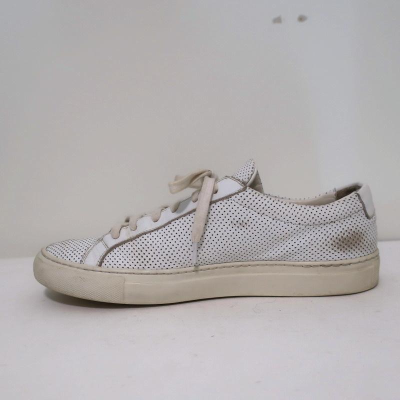 Woman by Common Projects Achilles Low Sneakers White Perforated Leather Size 38 available at CelebrityOwned.com img_7