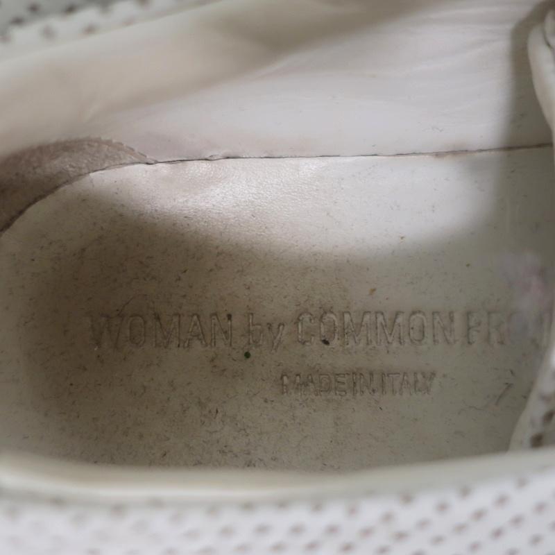 Woman by Common Projects Achilles Low Sneakers White Perforated Leather Size 38 available at CelebrityOwned.com img_9