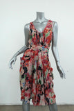 Wunderkind Dress Pleated Floral Print Chiffon Size 40 Sleeveless Tie-Waist available at CelebrityOwned.com img_2