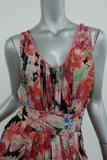 Wunderkind Dress Pleated Floral Print Chiffon Size 40 Sleeveless Tie-Waist available at CelebrityOwned.com img_4