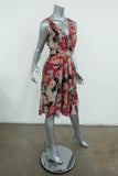 Wunderkind Dress Pleated Floral Print Chiffon Size 40 Sleeveless Tie-Waist available at CelebrityOwned.com img_5