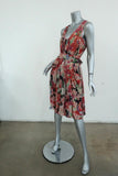 Wunderkind Dress Pleated Floral Print Chiffon Size 40 Sleeveless Tie-Waist available at CelebrityOwned.com img_7
