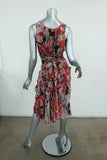Wunderkind Dress Pleated Floral Print Chiffon Size 40 Sleeveless Tie-Waist available at CelebrityOwned.com img_8