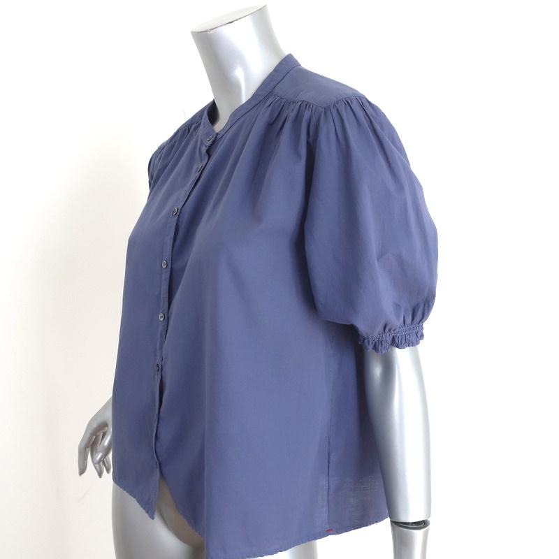 XIRENA Short Sleeve Shirt Eden Blue Cotton Size Small Button-Down Top-img_[image_position} from CelebrityOwned.com