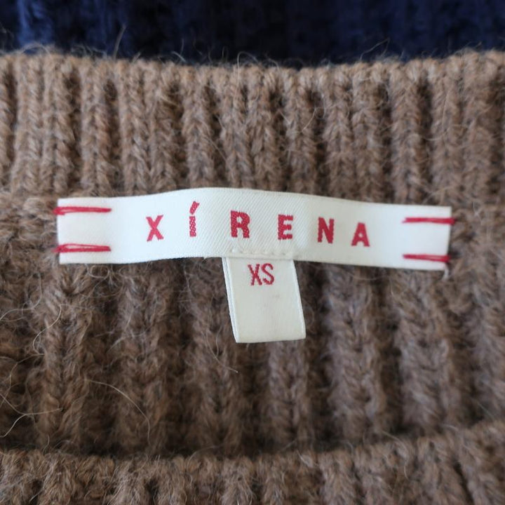 Xirena Apres Ski Sweater Simone Navy/Rainbow Ribbed Knit Size Extra Small available at CelebrityOwned.com img_6