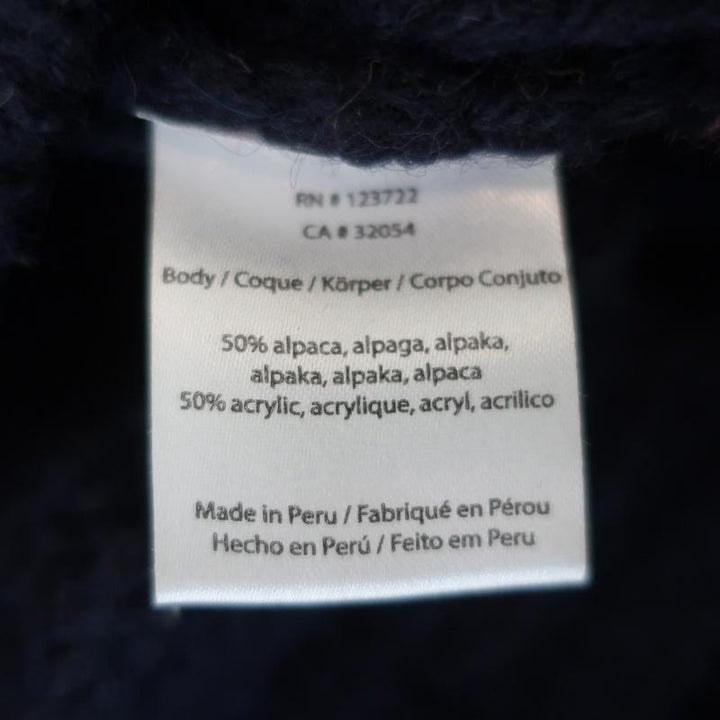 Xirena Apres Ski Sweater Simone Navy/Rainbow Ribbed Knit Size Extra Small available at CelebrityOwned.com img_7