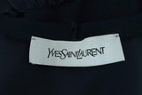 Yves Saint Laurent Blouson Top Navy Silk Size 34 Sleeveless V-Neck Blouse available at CelebrityOwned.com img_9