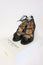 Yves Saint Laurent Lace-Up Sandals Black Leather Size 36.5 Mid-Heel