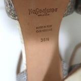 Yves Saint Laurent Platform Sandals Gray Ring Lizard Size 36.5 Open Toe Heels available at CelebrityOwned.com img_12