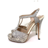 Yves Saint Laurent Platform Sandals Gray Ring Lizard Size 36.5 Open Toe Heels available at CelebrityOwned.com img_5