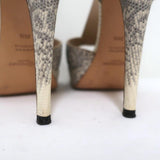 Yves Saint Laurent Platform Sandals Gray Ring Lizard Size 36.5 Open Toe Heels available at CelebrityOwned.com img_8