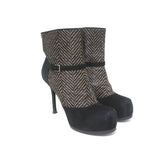 Yves Saint Laurent Tribtoo Ankle Boots Black Suede & Printed Pony Hair Size 38.5 available at CelebrityOwned.com img_1