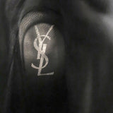 Yves Saint Laurent Tribtoo Ankle Boots Black Suede & Printed Pony Hair Size 38.5 available at CelebrityOwned.com img_9