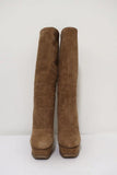 Yves Saint Laurent Tribute Knee High Boots Beige Suede Size 38 Platform Heel available at CelebrityOwned.com img_3