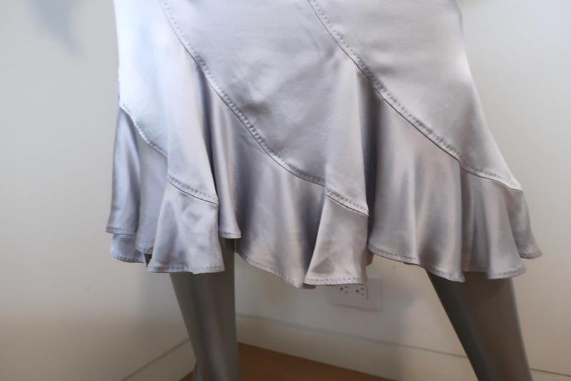 Yves Saint Laurent Trumpet Skirt Light Blue Silk Satin Size 40 NEW available at CelebrityOwned.com img_3