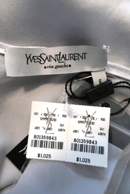 Yves Saint Laurent Trumpet Skirt Light Blue Silk Satin Size 40 NEW available at CelebrityOwned.com img_6