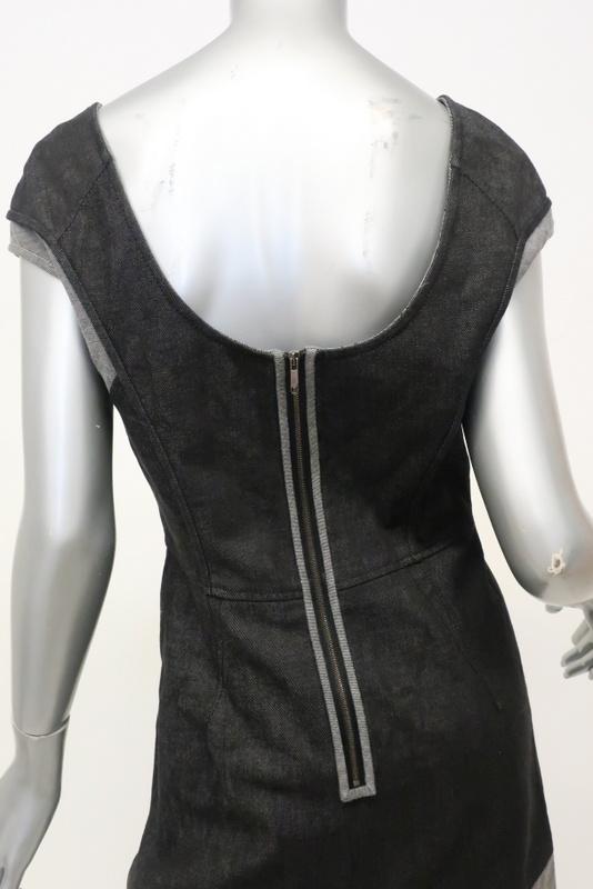 Zac Posen Denim Dress Two-Tone Cotton Size 6 Cap Sleeve Sheath available at CelebrityOwned.com img_6