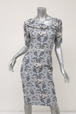 Zac Posen Dress Gray Damask Stretch Jacquard Size 4 Asymmetric-Neck Sheath NEW available at CelebrityOwned.com img_1
