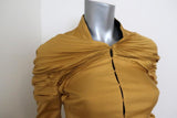 Zac Posen Jacket Mustard Accordion Pleated Silk Twill Size 4 Evening Jacket available at CelebrityOwned.com img_3