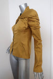 Zac Posen Jacket Mustard Accordion Pleated Silk Twill Size 4 Evening Jacket available at CelebrityOwned.com img_6