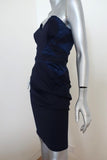 Zac Posen Strapless Dress Navy Satin-Trim Bonded Jersey Size 6 available at CelebrityOwned.com img_4