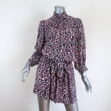 Zadig & Voltaire Dress Rivali White/Pink Leopard Print Size Small Mock Neck Mini available at CelebrityOwned.com img_1