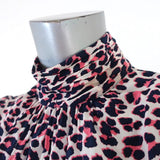 Zadig & Voltaire Dress Rivali White/Pink Leopard Print Size Small Mock Neck Mini available at CelebrityOwned.com img_3