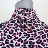 Zadig & Voltaire Dress Rivali White/Pink Leopard Print Size Small Mock Neck Mini available at CelebrityOwned.com img_6