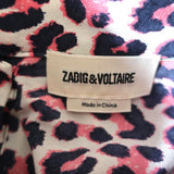 Zadig & Voltaire Dress Rivali White/Pink Leopard Print Size Small Mock Neck Mini available at CelebrityOwned.com img_7