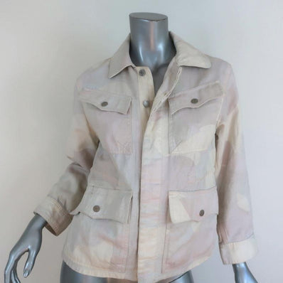 Zadig & Voltaire Jacket Kimi Ivory/Light Pink Camouflage Denim Size Small available at CelebrityOwned.com img_1