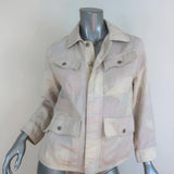 Zadig & Voltaire Jacket Kimi Ivory/Light Pink Camouflage Denim Size Small available at CelebrityOwned.com img_1
