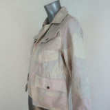 Zadig & Voltaire Jacket Kimi Ivory/Light Pink Camouflage Denim Size Small available at CelebrityOwned.com img_5