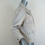 Zadig & Voltaire Jacket Kimi Ivory/Light Pink Camouflage Denim Size Small available at CelebrityOwned.com img_7